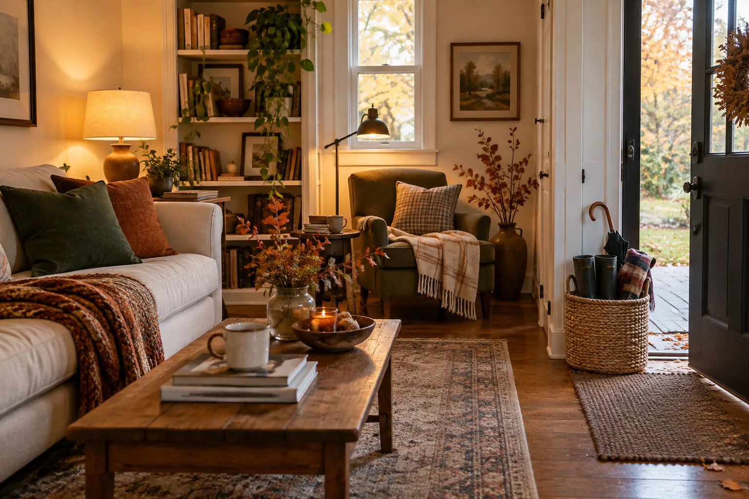 Editorial illustration for 9 Easy Ways to Make Your Home Feel Cozy for Fall