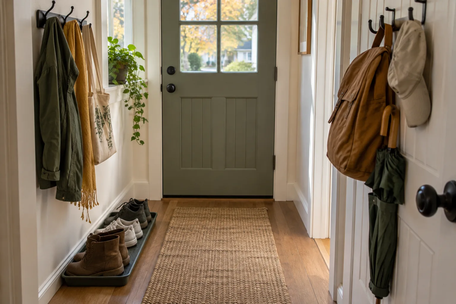 Editorial illustration for How to Organize a Small Entryway Without Adding More Furniture