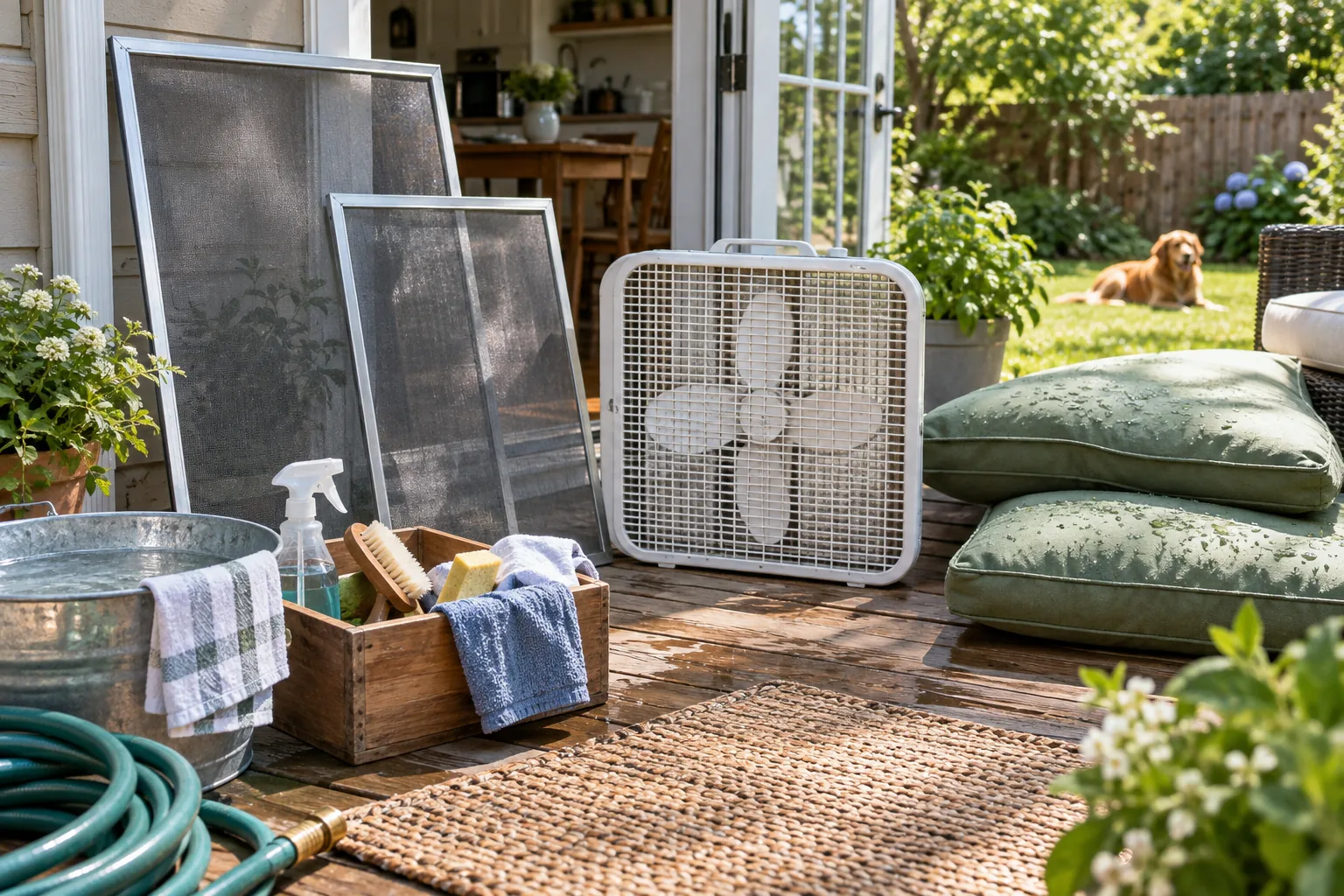 Editorial illustration for What to Clean Around Your Home at the Start of Summer